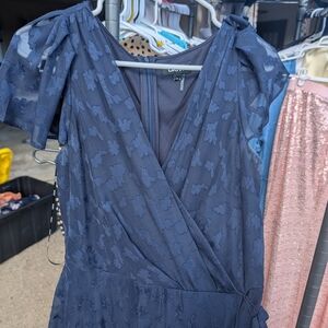 DKNY Elegant Navy Blue Wrap Dress